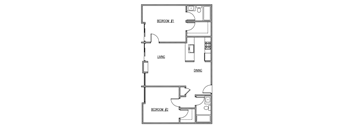 2 Bedroom Floor Plan at The Kenmore Los Feliz, Los Angeles, CA
