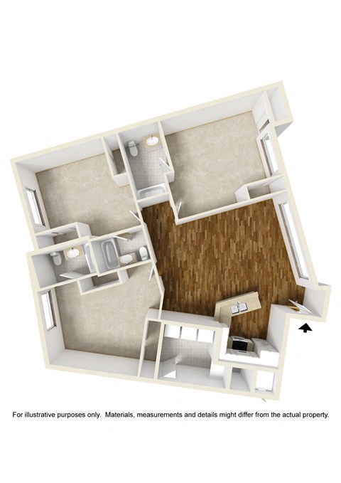 Floor Plan 33b  (Shared Room) at 433 Midvale - Student Housing at UCLA, Los Angeles