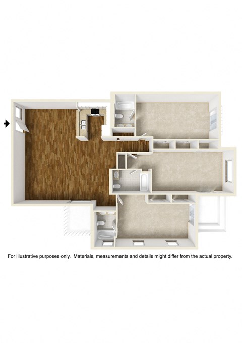 Floor Plan 33h (Shared Room) at 433 Midvale - Student Housing at UCLA, Los Angeles, CA
