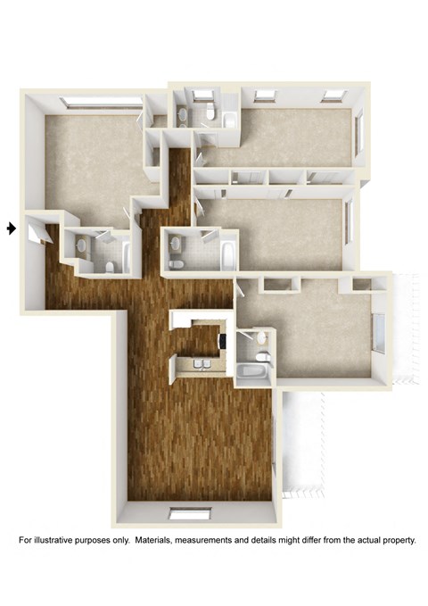 Floor Plan 44c (Shared Room) at 433 Midvale - Student Housing at UCLA, Los Angeles, 90024