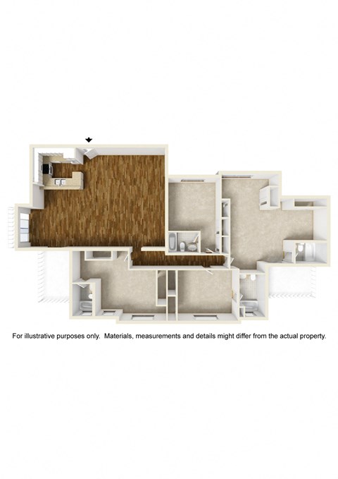 Floor Plan 44d (Shared Room) at 433 Midvale - Student Housing at UCLA, Los Angeles, CA