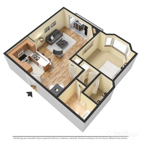 1 bed 1 bath Laguna Floor Plan at Playa Summit, California