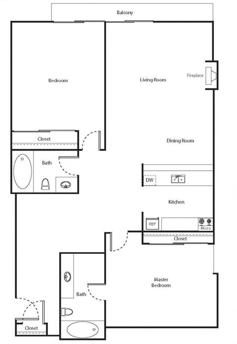 a floor plan of a house with a bedroom and a living room