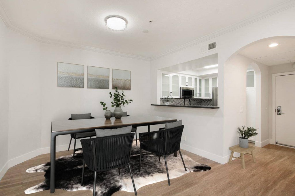 a dining room with a table and chairs at Burton, Los Angeles, California