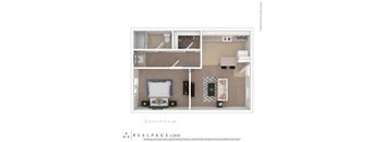 a floor plan of a 1 bedroom apartment