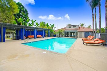 the swimming pool at our hotel in palm springs at The Park Apartments, Rancho Cucamonga
