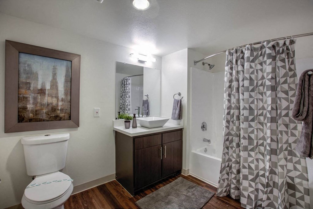 Bathroom With Bathtub at 433 Midvale - Student Housing at UCLA, Los Angeles
