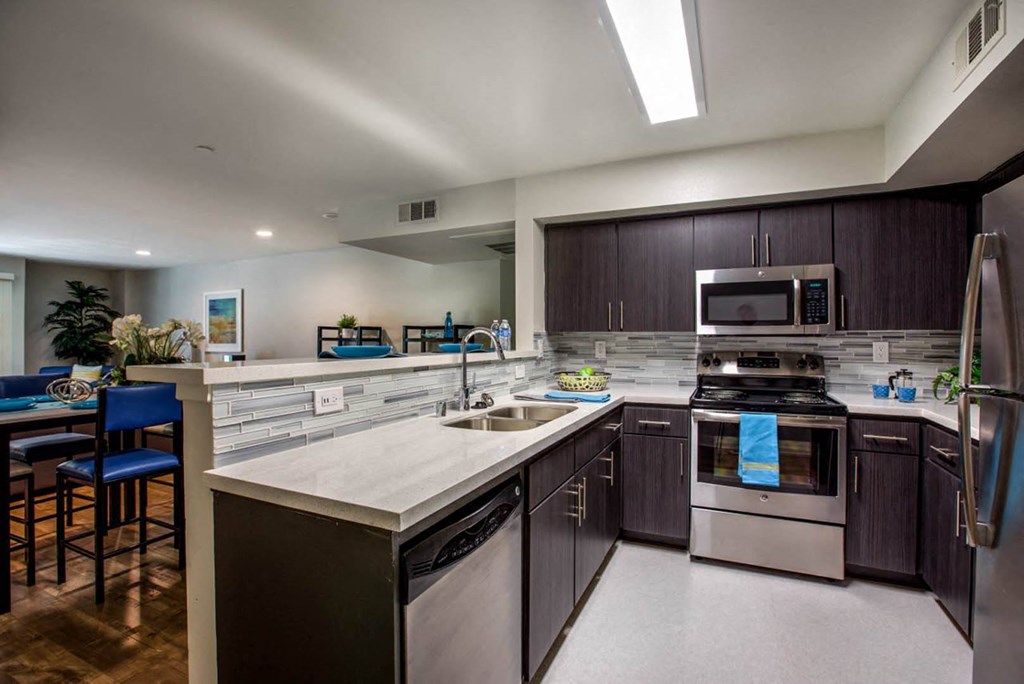 Fully Furnished Kitchen With Stainless Steel Appliances at 433 Midvale - Student Housing at UCLA, California, 90024