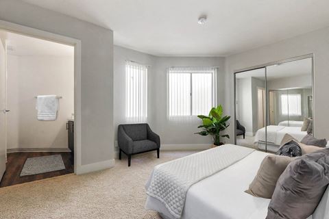 Bedroom area at Alon Apartments, Los Angeles, CA