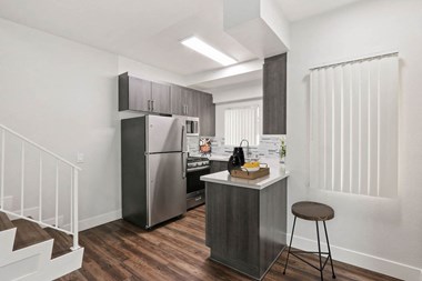 Kitchen area with appliances at Alon Apartments, Los Angeles, California - Photo Gallery 5