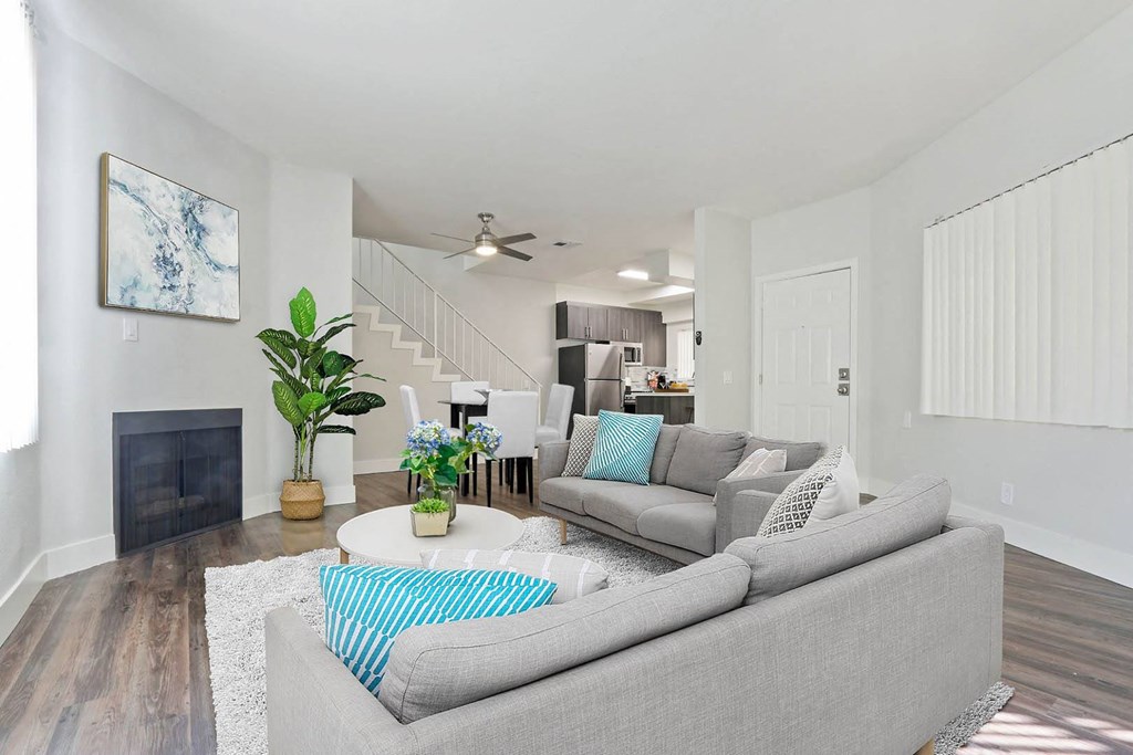 Living room decor at Alon Apartments, Los Angeles, CA