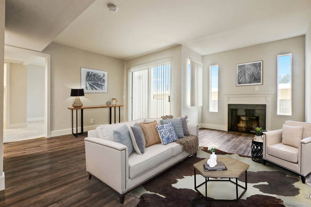 Living room at Alon Apartments, Los Angeles, CA, 90034