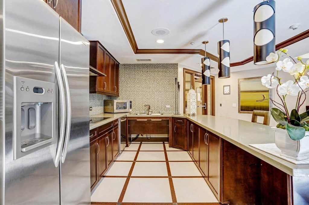 Clubhouse Kitchen at Apex Mission Valley, San Diego, CA, 92108