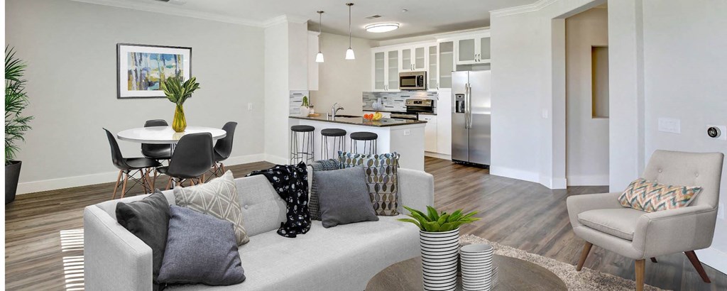 Living Room Interior at Apex Mission Valley, California, 92108