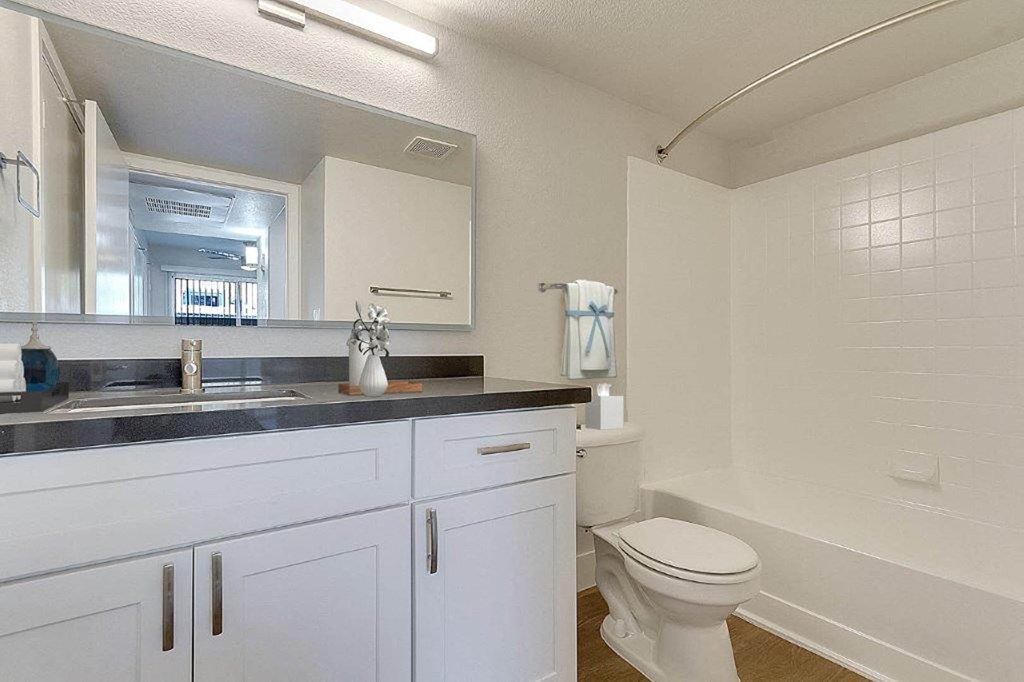 Bathroom with vanity at Bella Terra Apartments, Henderson, 89012
