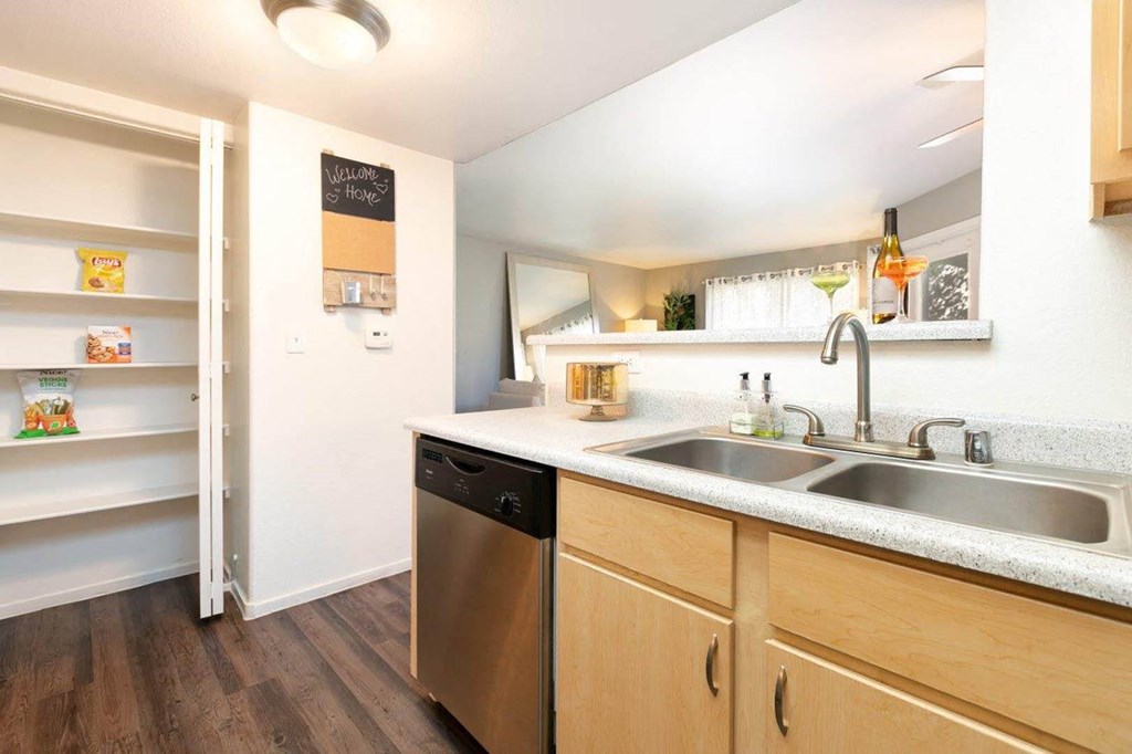 Spacious Kitchen With Pantry Cabinet at Bermuda Terrace, Las Vegas, NV