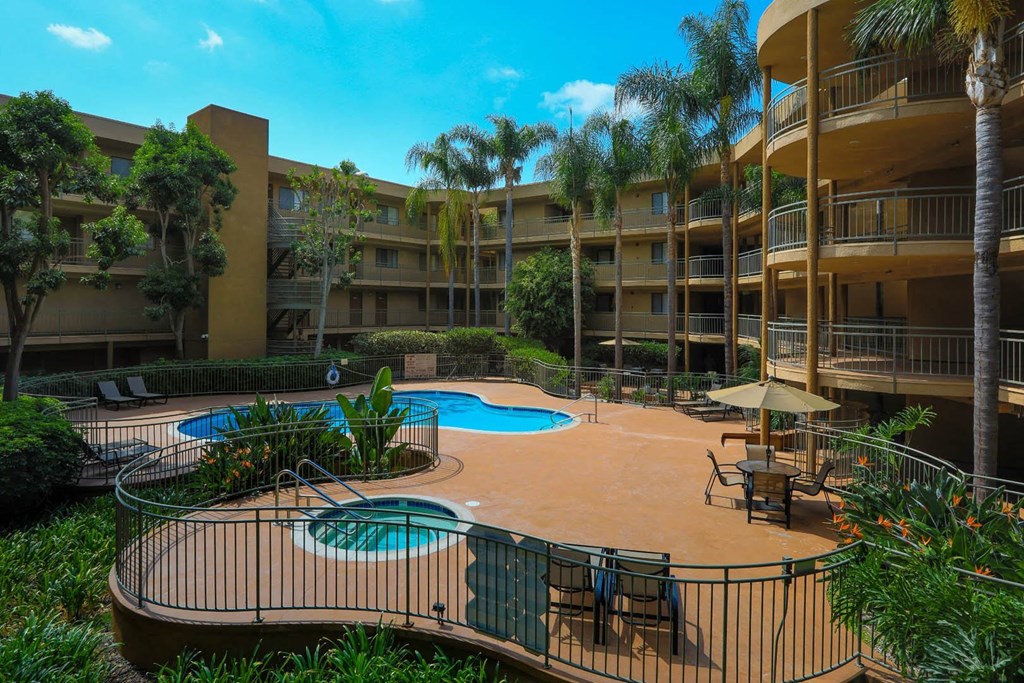 Aerial Pool View at Bixby Knolls, Long Beach, California