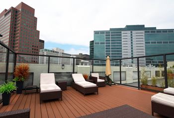 Poolside Sundeck at El Greco Lofts, Los Angeles, CA