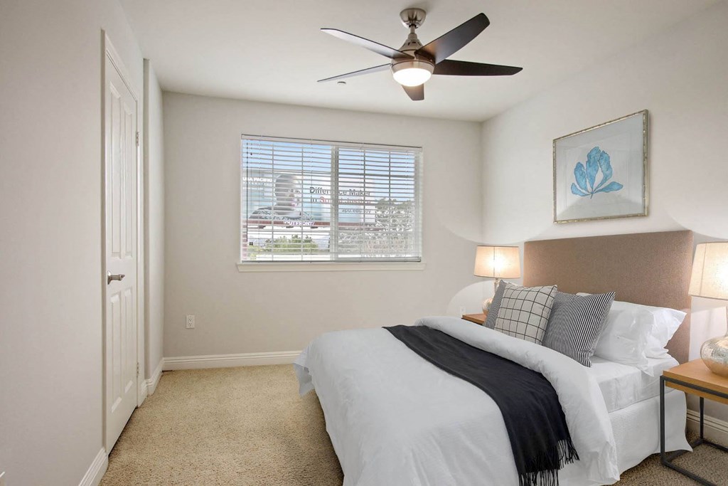 Bedroom With Ceiling Fan at Madison Toluca, North Hollywood, California