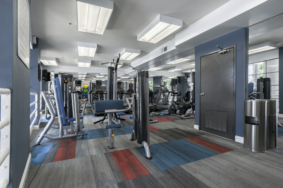 Clubhouse gym at Midvale Apartments, Los Angeles, CA, 90024