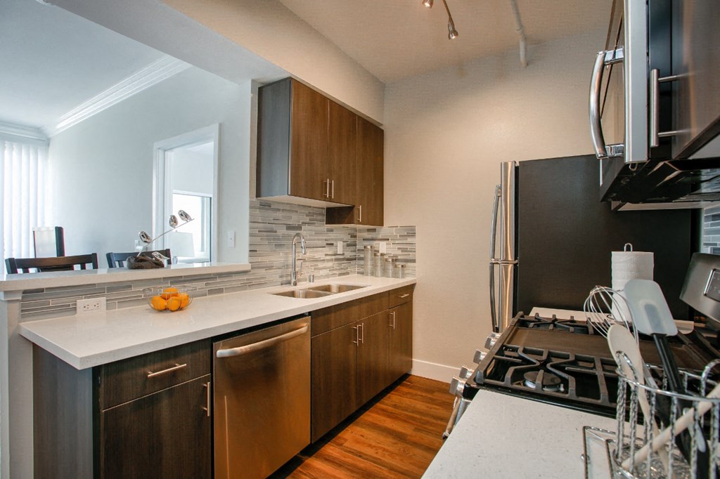 Kitchen area at Midvale Apartments, Los Angeles, CA