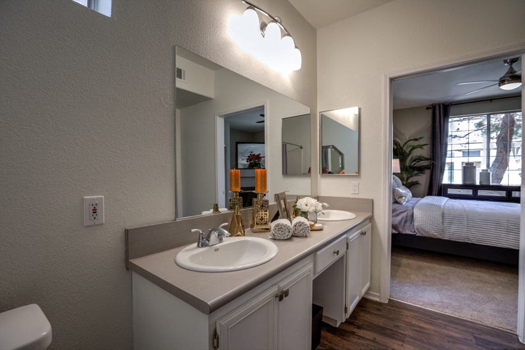 Bathroom cabinet at Milan Apartment Townhomes, Las Vegas