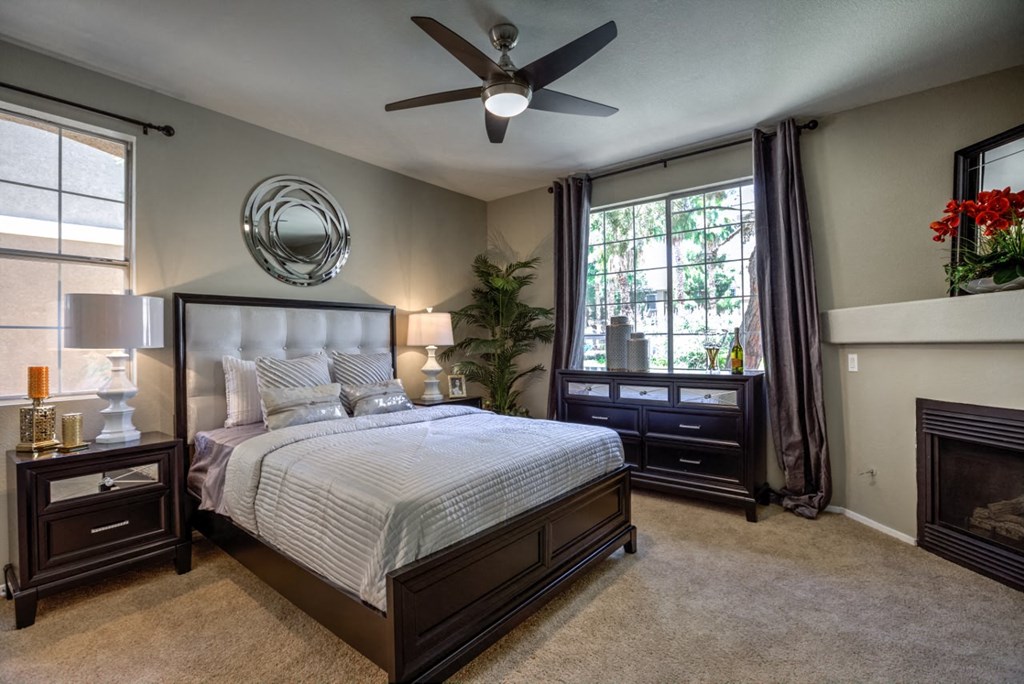 Bed in bedroom Bed in bedroomat Milan Apartment Townhomes, Las Vegas, Nevada