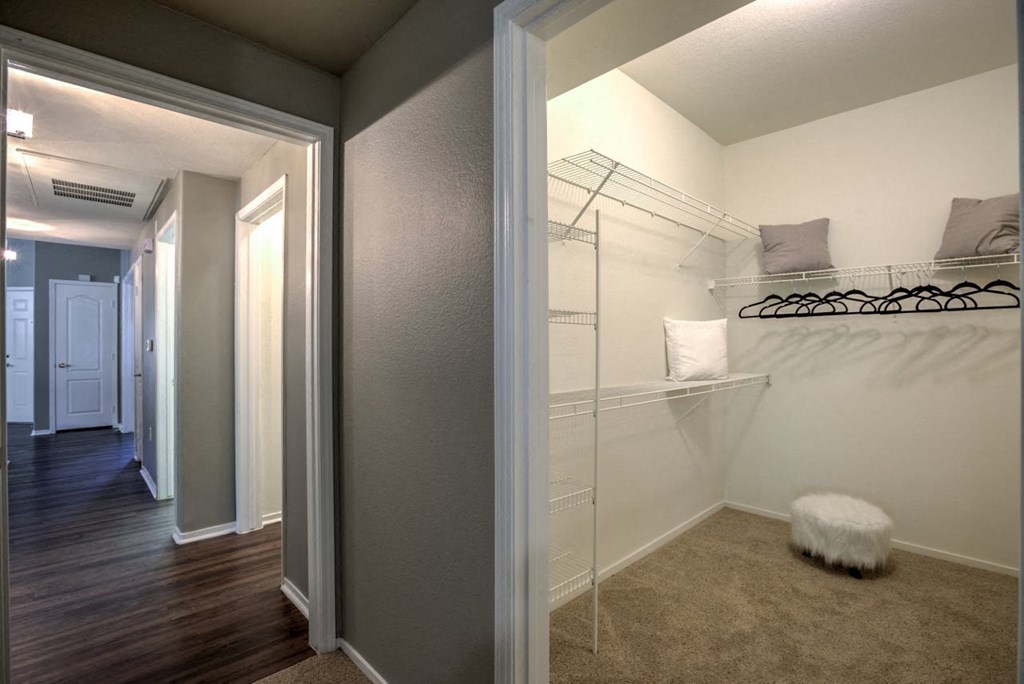 Closet space at Milan Apartment Townhomes, Las Vegas, 89183