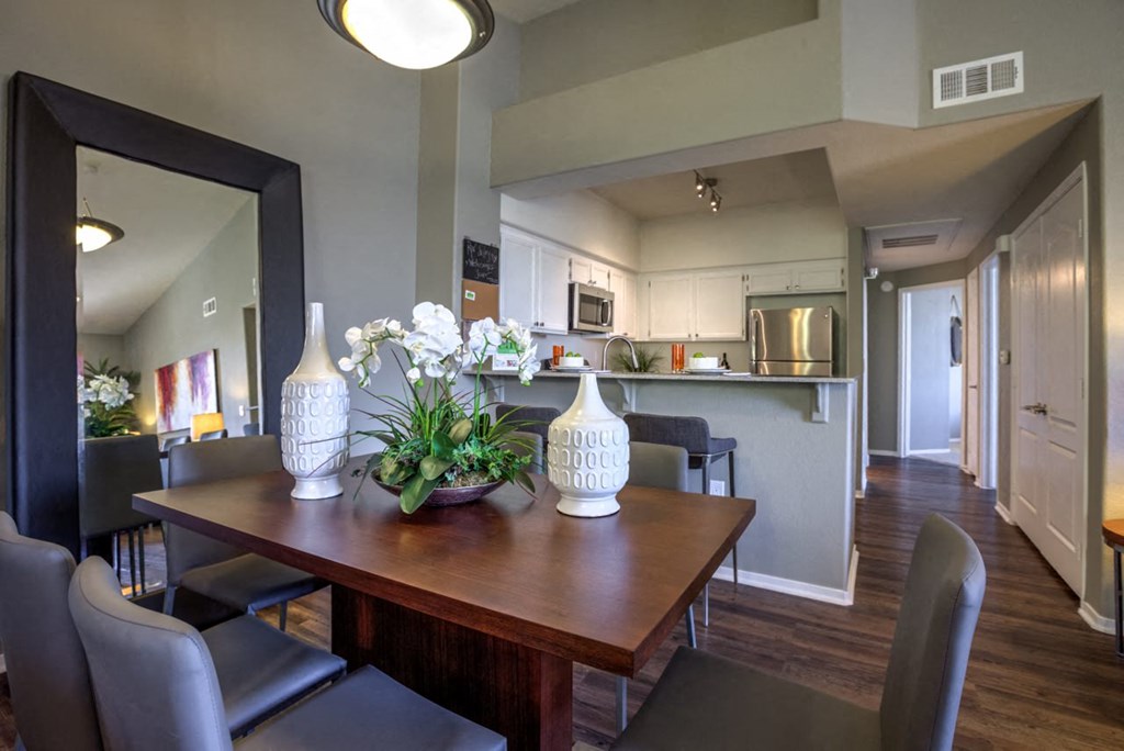 wooden table wooden table at Milan Apartment Townhomes, Nevada, 89183