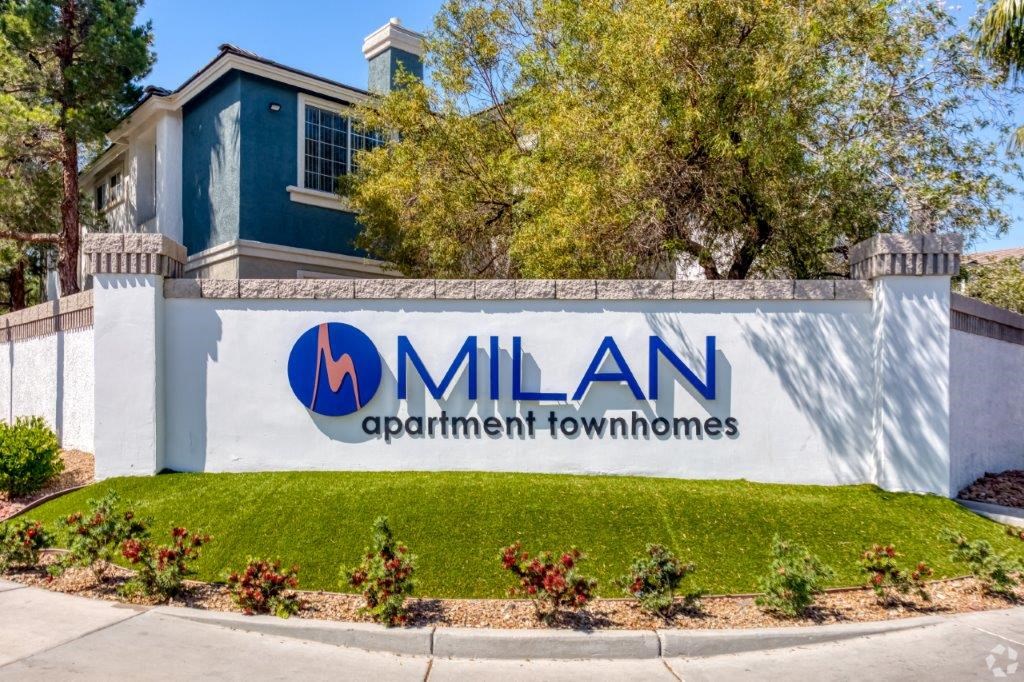 Sign at Milan Apartment Townhomes, Nevada