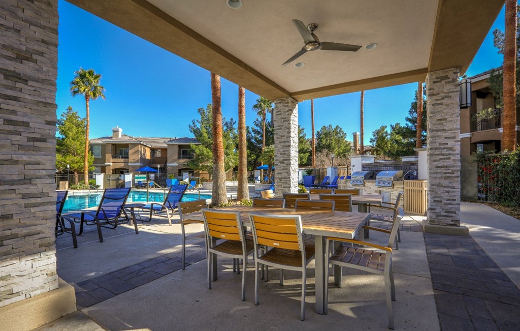 Outdoor sitting at Milan Apartment Townhomes, Las Vegas