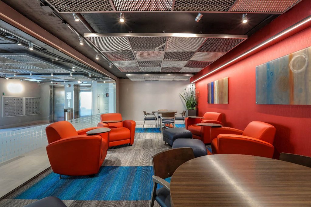 Lobby Lounge at The Plaza Apartments, Los Angeles, CA, 90024