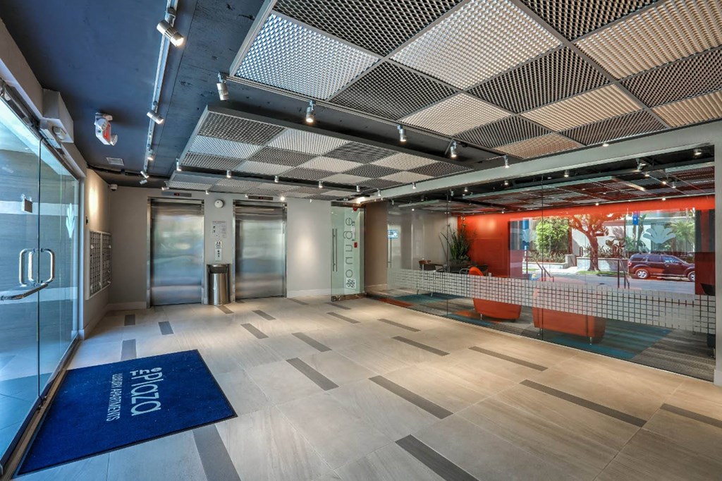 Spacious Lobby at The Plaza Apartments, Los Angeles, CA, 90024