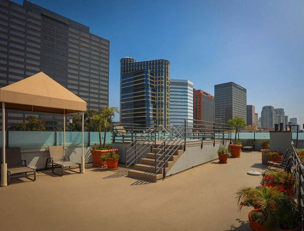 Poolside Sundecks at The Plaza Apartments, California