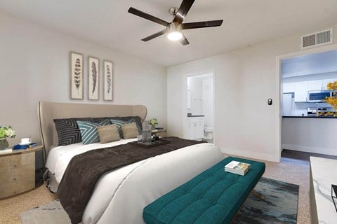 Bedroom With Ceiling Fan at Rancho Serene, Las Vegas, NV, 89123