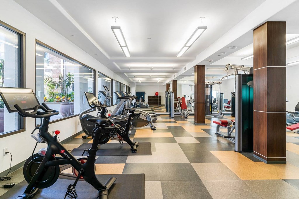 Fitness Center With Modern Equipment at The Adler Apartments, California, 90025