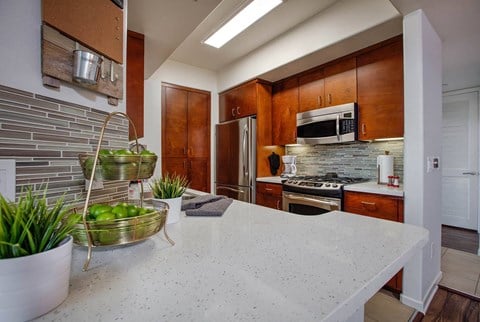 Island Kitchen at The Adler Apartments, Los Angeles
