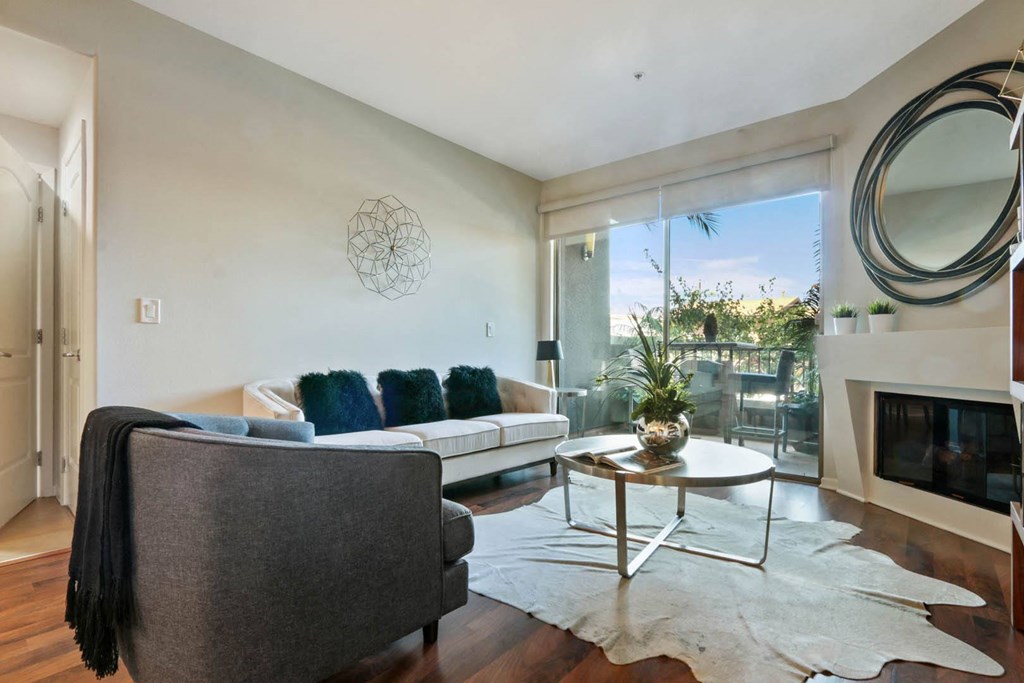 Spacious Living Room at The Adler Apartments, Los Angeles, California