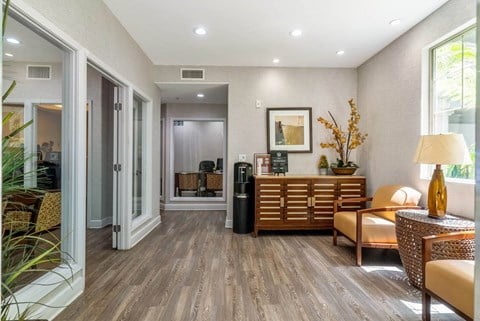 Modern Living Room at The Adler Apartments, Los Angeles, 90025