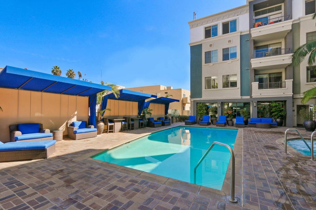 Pool View at The Adler Apartments, Los Angeles, California