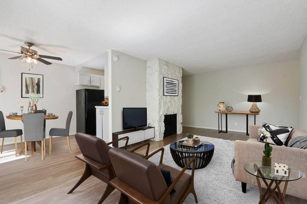 Living room area at Rose Apartments, Los Angeles, CA
