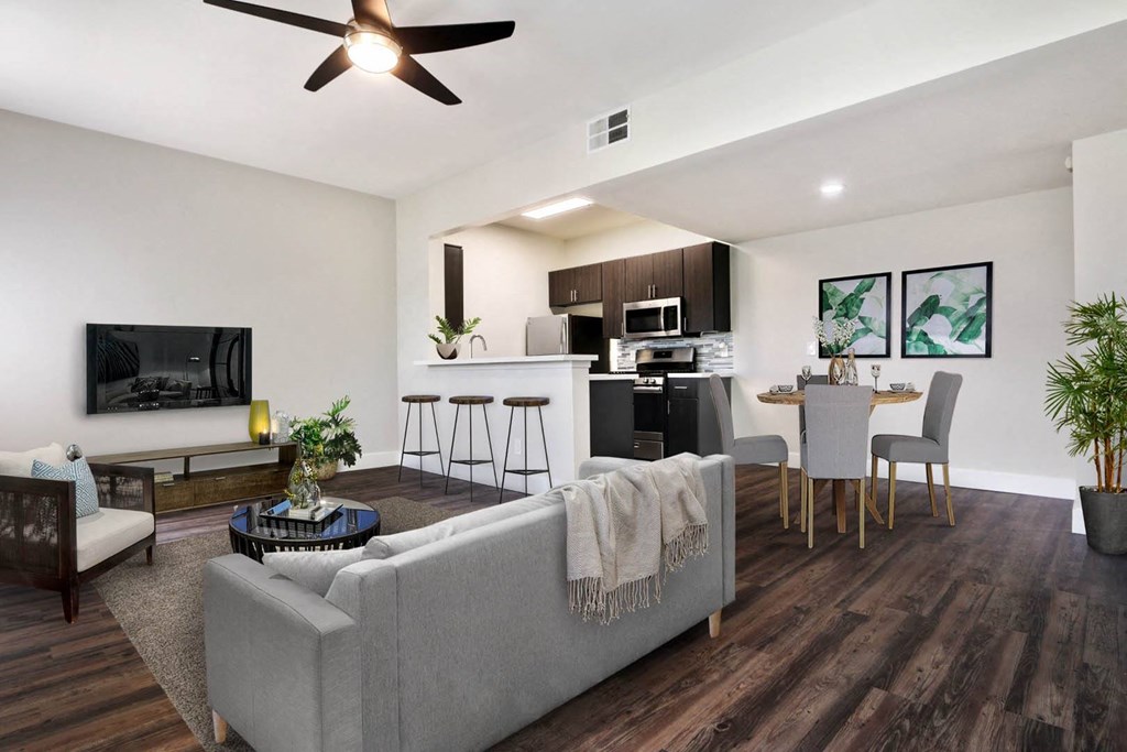 Living Room Interior at Waterstone at Metro, Los Angeles, CA, 90034