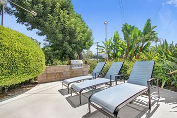 Patio pool side at Waverly, California, 90039