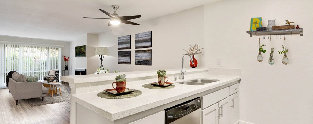 Kitchen area with appliances at Waverly, Los Angeles