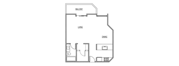 Studio 0 Bed 1 Bath Floor Plan at The Kenmore Los Feliz, Los Angeles