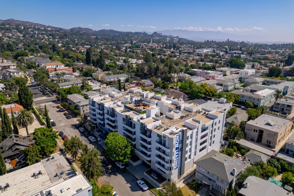 an aerial view of an apartment complex in los angeles at The Kenmore Los Feliz, Los Angeles, CA
