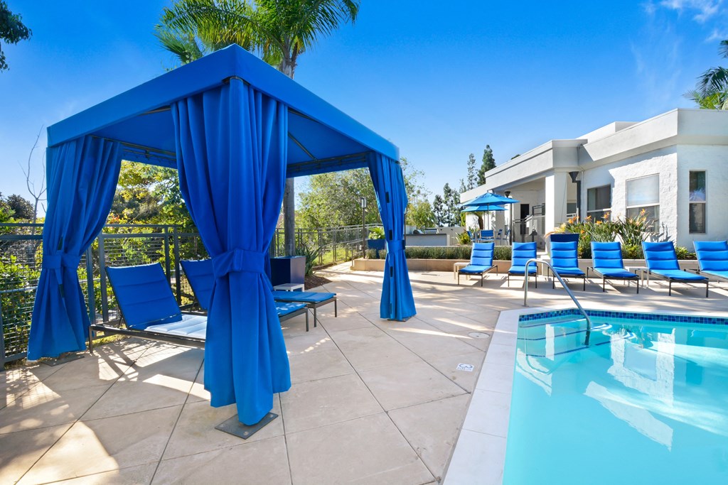 Pool And Cabana at Nobel Court, San Diego, California
