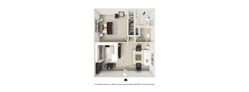1 Bed 1 Bath Floor Plan at 4701 Clair Del, Long Beach, CA, 90807