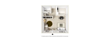 Studio Floor Plan at Clair Del and Clair Del Gardens, Long Beach, CA, 90807