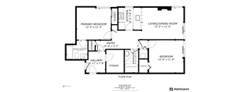 a floor plan of a house with a bedroom and a living room